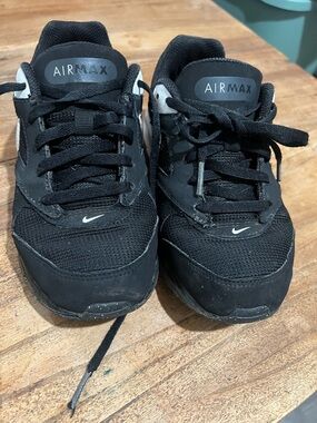 Nike Black Kids Air Max Sneakers with White Swoosh